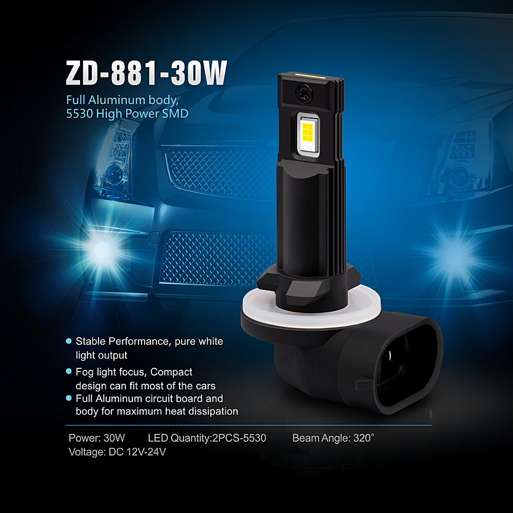 2PCS 12V 1400 Lumens Car H3 LED Fog Light